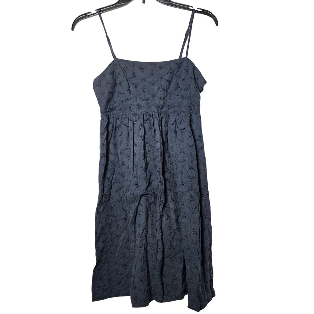 Gap Navy Blue Eyelet Lace Mini Babydoll Sun Dress Size 2 Coquette Cottage‎ 2000s